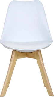 Sedia da giardino in legno - confortevole e solida - superficie di seduta ergonomico - becco di montone - bianco lucido - 48x42x82 cm