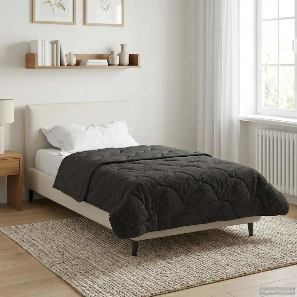 Duvet Invernale Trapuntato Antracite 135 x 200 cm 42026306