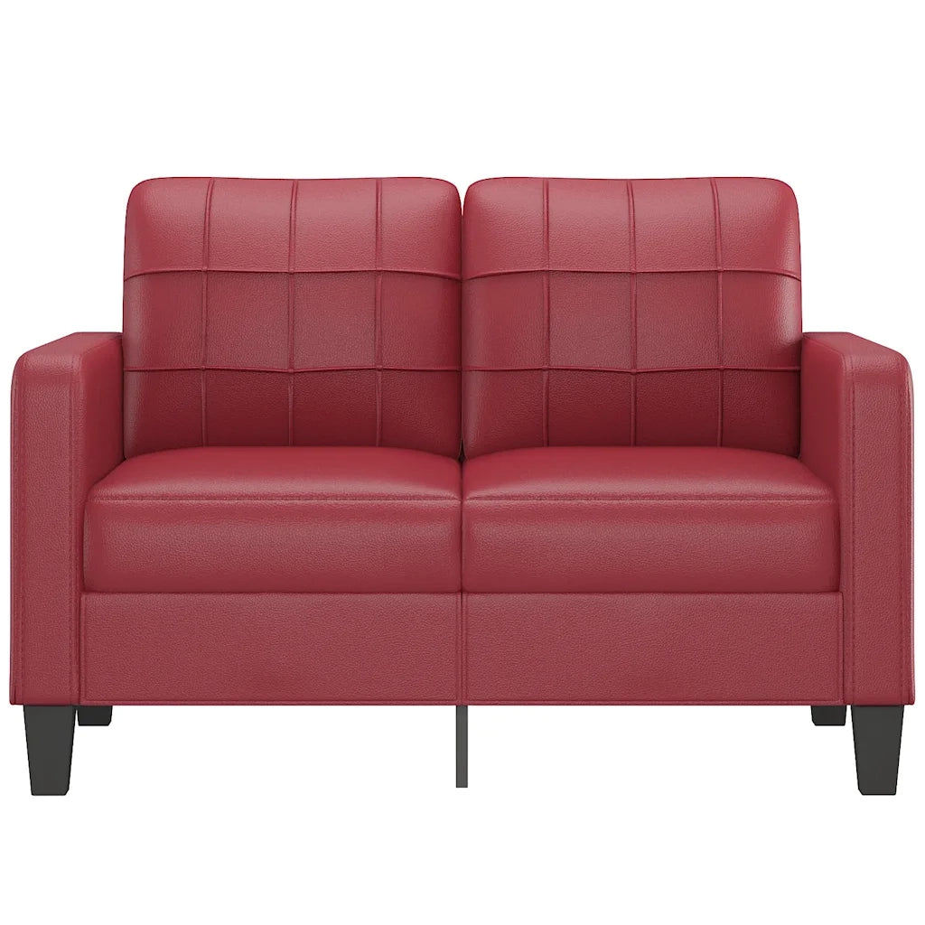 Divano | Divano da soggiorno | Sofa a 2 Posti Rosso Vino 120 cm in Similpelle