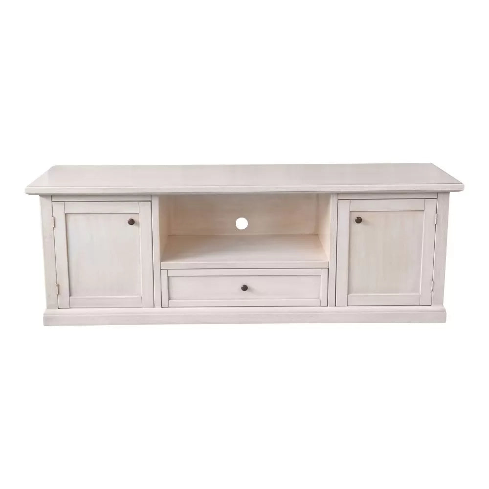 Porta tv 2 ante 1 cassetto legno bianco anticato 160x46x56 - Mobili 2G