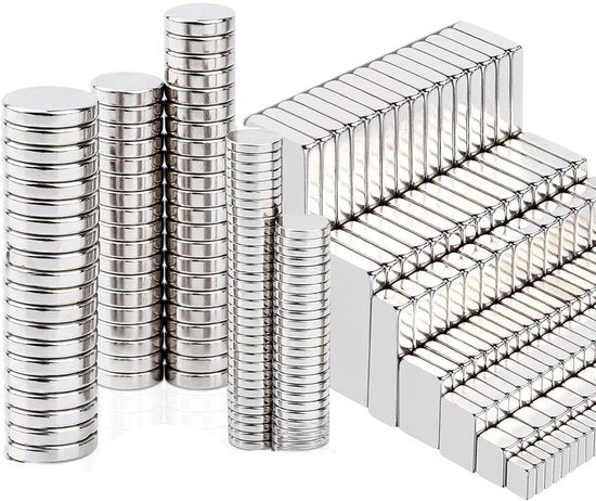 300 pezzi di magneti neodym extra forti - 4 diverse misure, argento - piccoli magneti per lavagne magnetiche, whiteboard, attrezzature per hobby, magneti per frigorifero
