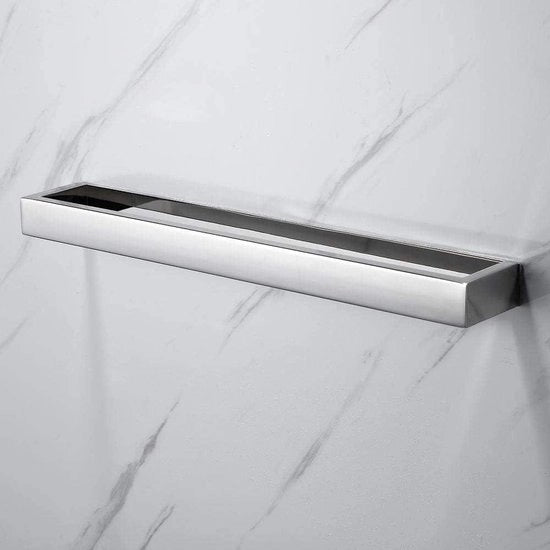 Accessori per bagno a parete con houder per asciugamano in acciaio inox cromato con adesivo da parete argento