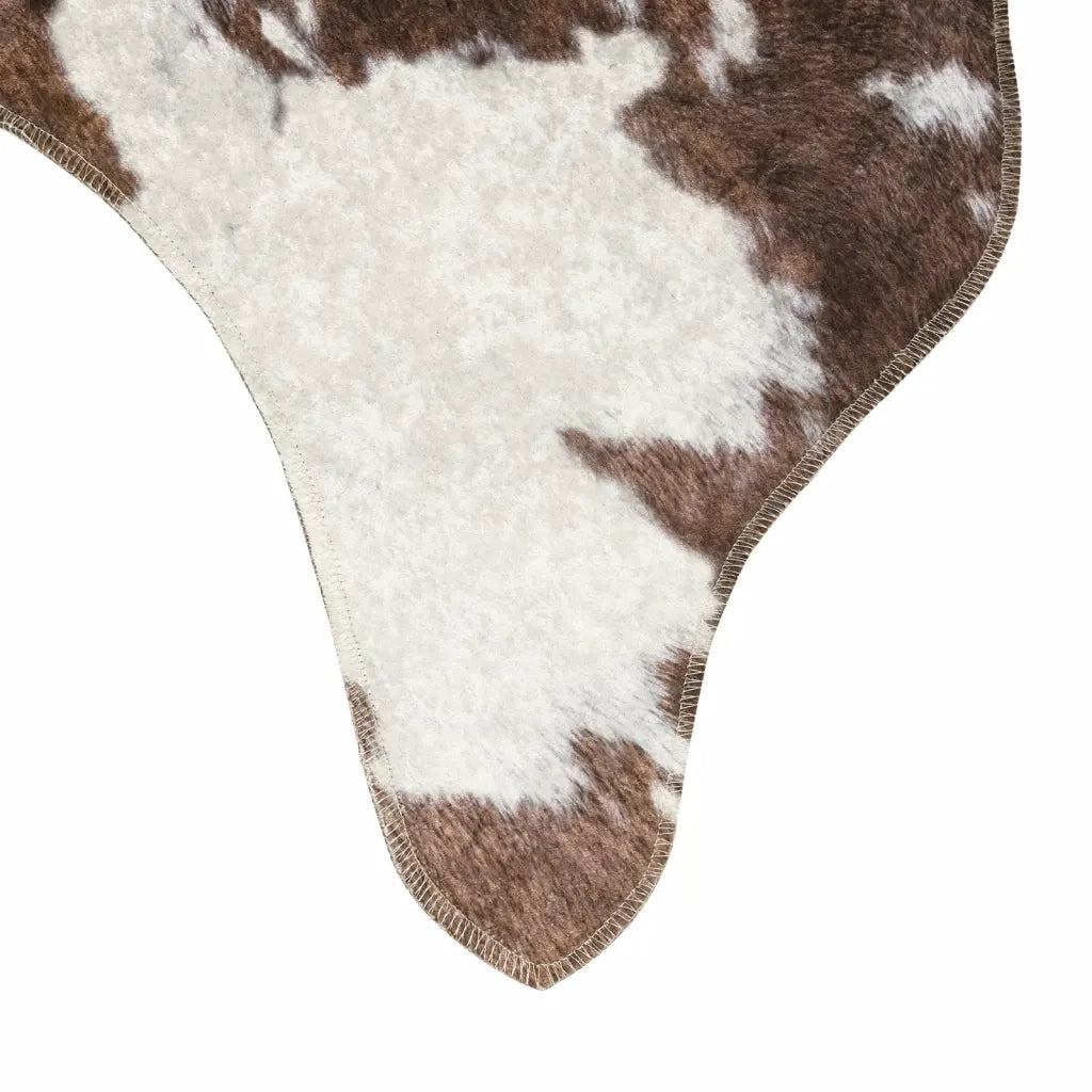 Tappeto Marrone e Bianco 120x170cm Mucca Lavabile 136624