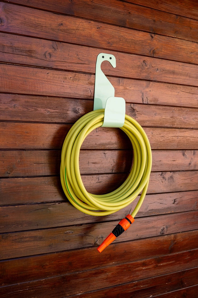 Avvolgitubo Sagomato 8x8,5x24 cm da Rubinetto o Muro Agrati in Acciaio Verniciato Verde
