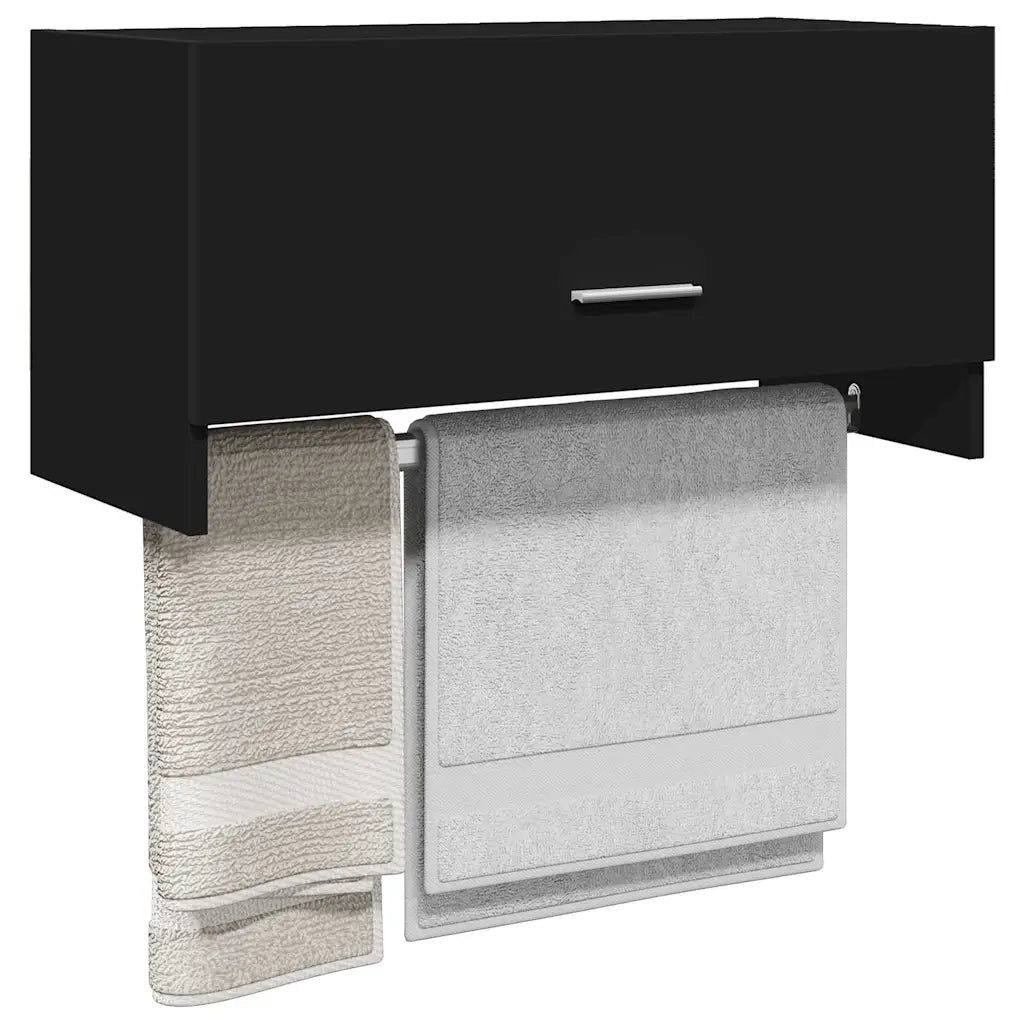 Armadio Nero 70x32,5x35 cm in Legno Multistrato 808243