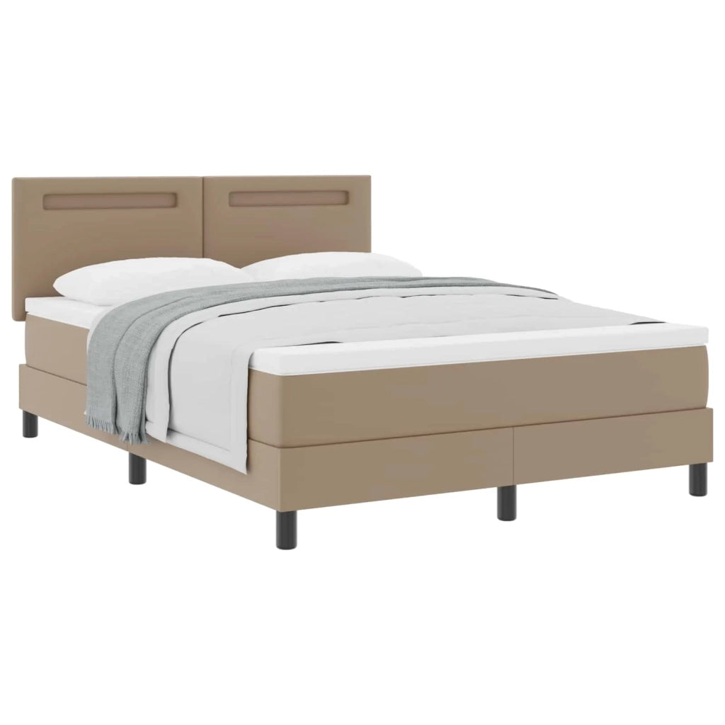 Letto a molle Cappuccino 140 x 190 cm Pelle sintetica 3339051