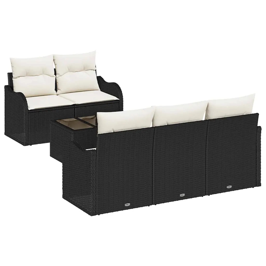 Set Divano da Giardino Nero polyrattan 3345577