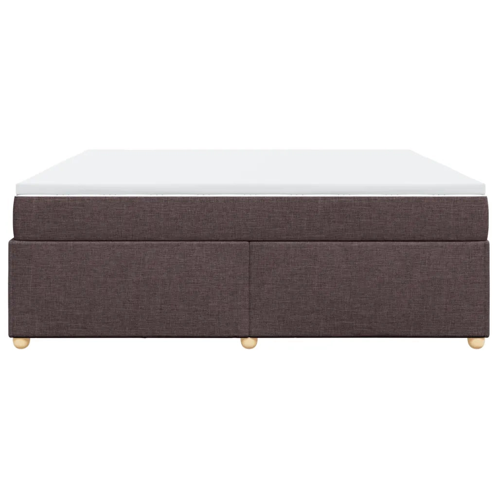 Giroletto a Molle con Materasso Marrone Scuro 200x200cm Tessuto 3285404