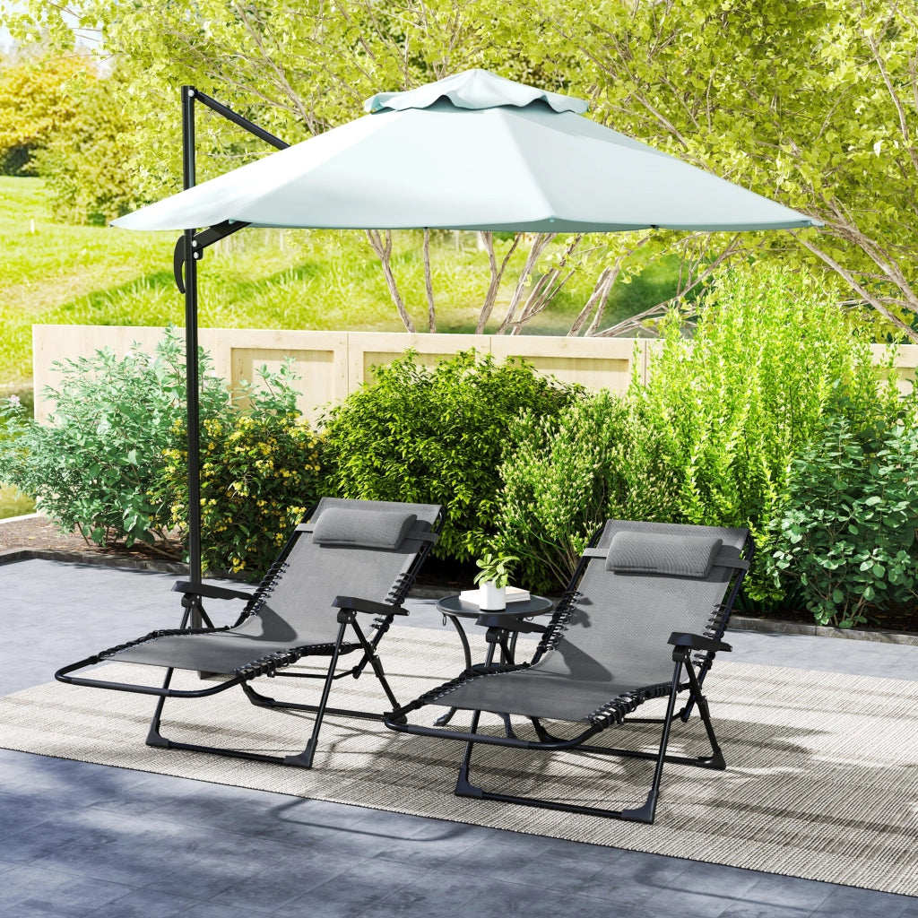 Lettino prendisole pieghevole ¨C zephmum ¨C grigio 90x65x112 cm
