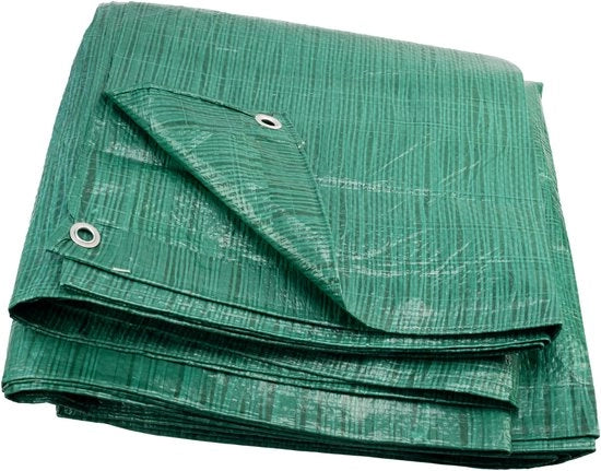 Tarpaulino in Polipropilene - Impermeabile - 2,80 x 4,80 m - Verde - Protezione - Per Campeggio e Progetti di Costruzione