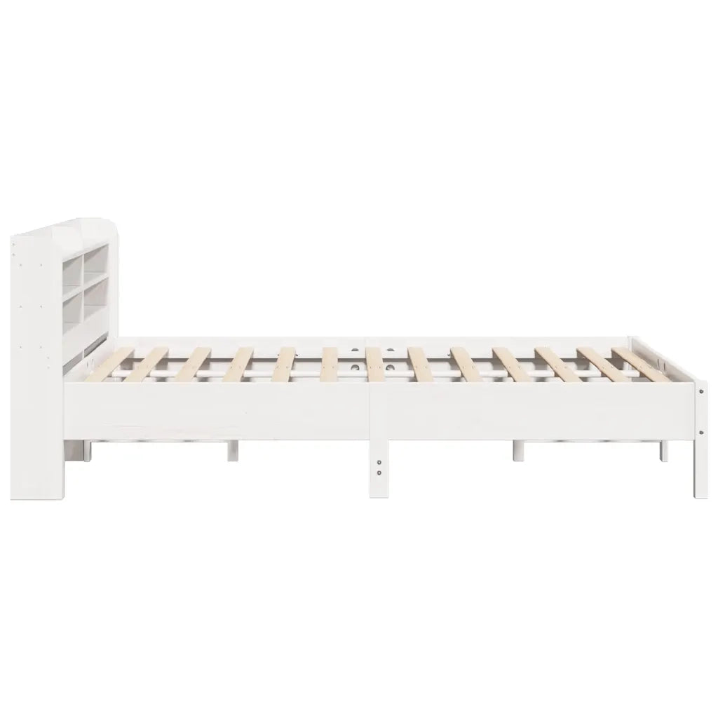 Letto senza Materasso-Struttura Letto Bianco 140x200 cm Legno Massello di Pino 524426
