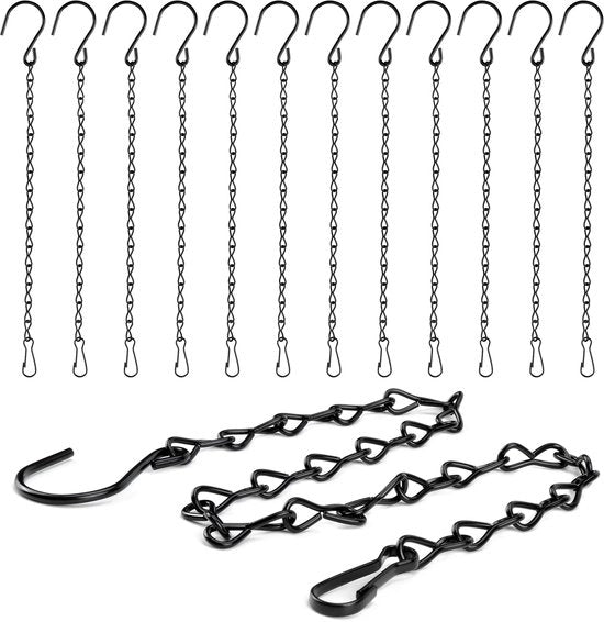 12 catene metalliche per appendere, catene per appendere di 50cm, catena per appendere luci, catene per appendere nidi d'uccelli, nidi d'uccelli, cibo per uccelli selvatici, appendiabiti, luci da esterno