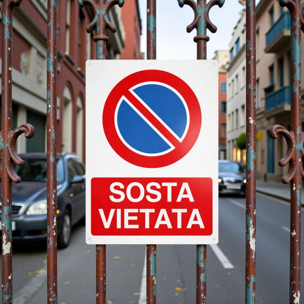 Cartello Sosta Vietata 30x20 cm Segnale Divieto Parcheggio per Aree Private