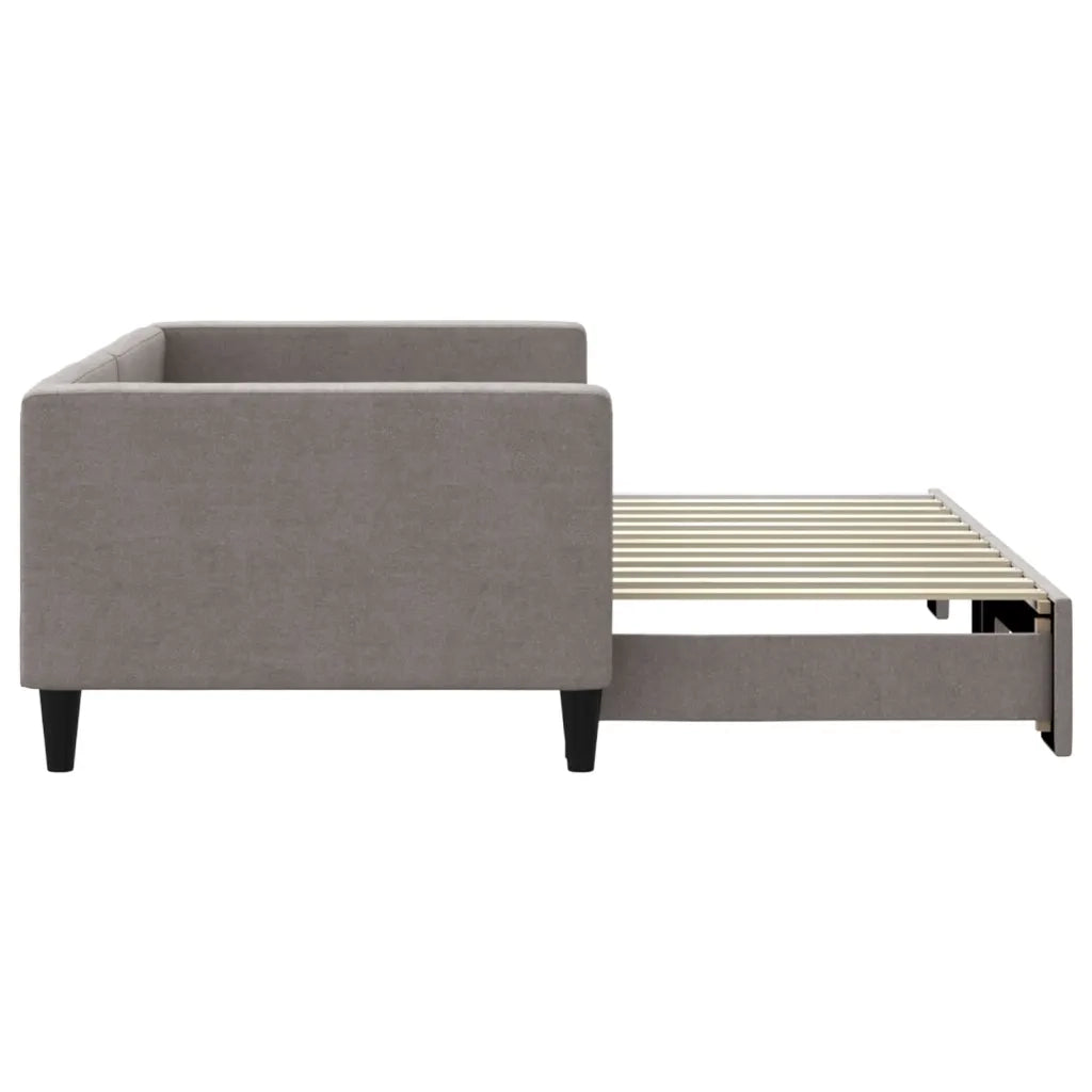 Divano Letto con Letto Estraibile Tortora 90x200 cm in Tessuto