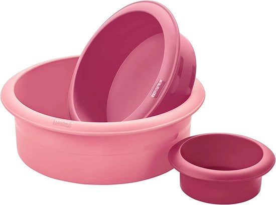 Set di torte di 3 pezzi / 3 forme a forma di cerchio (9, 15, 20 cm) di silicona a base di platino 100% BPA-free, Candy Mix