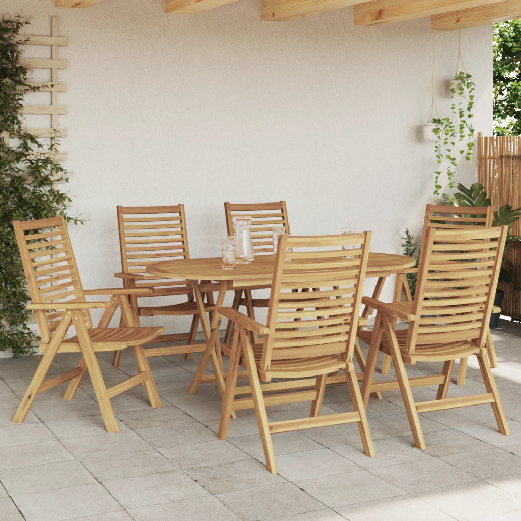 Set da pranzo da giardino  7 pezzi pieghevole in legno massello di teak