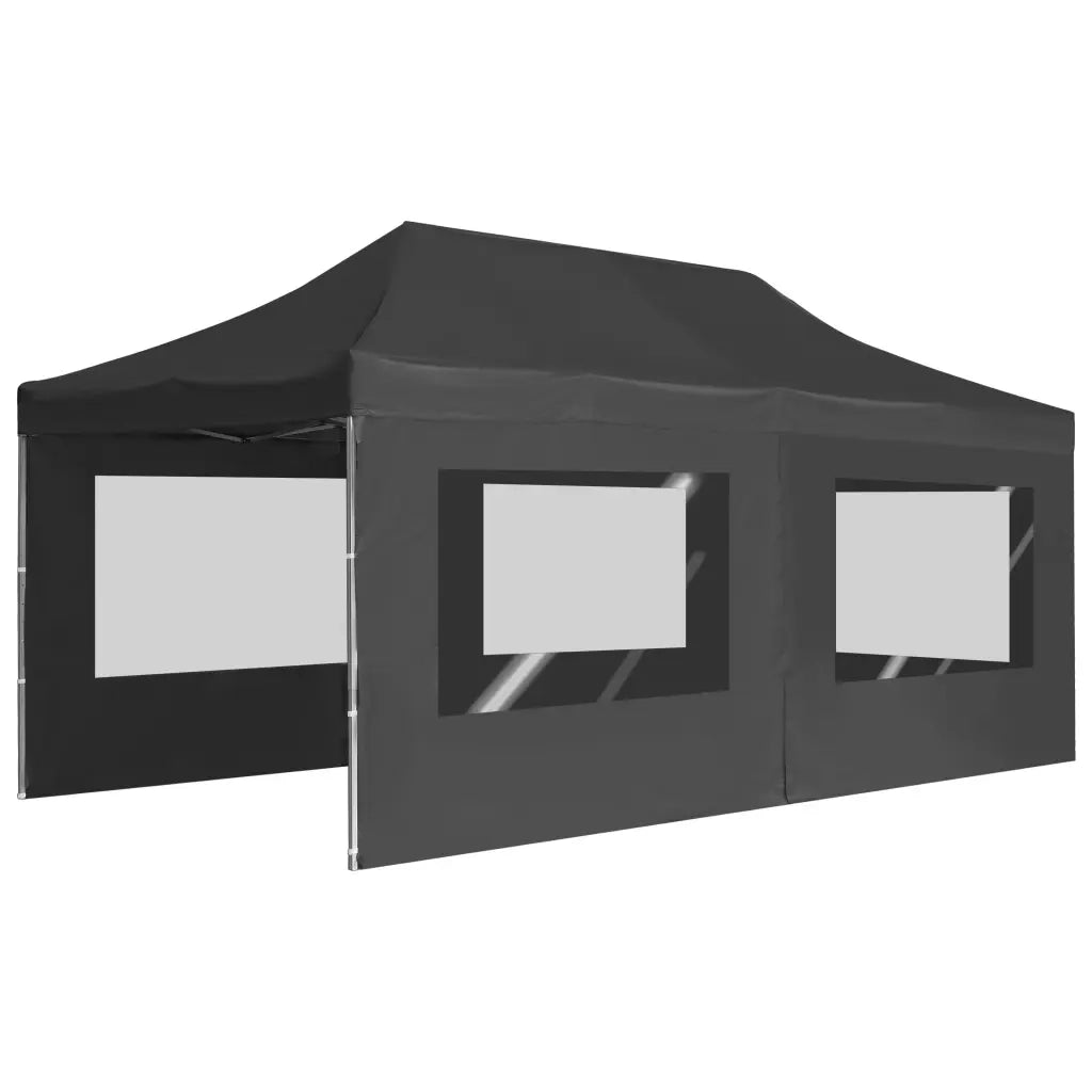 Gazebo Pieghevole con Pareti in Alluminio 6x3m Antracite 45508