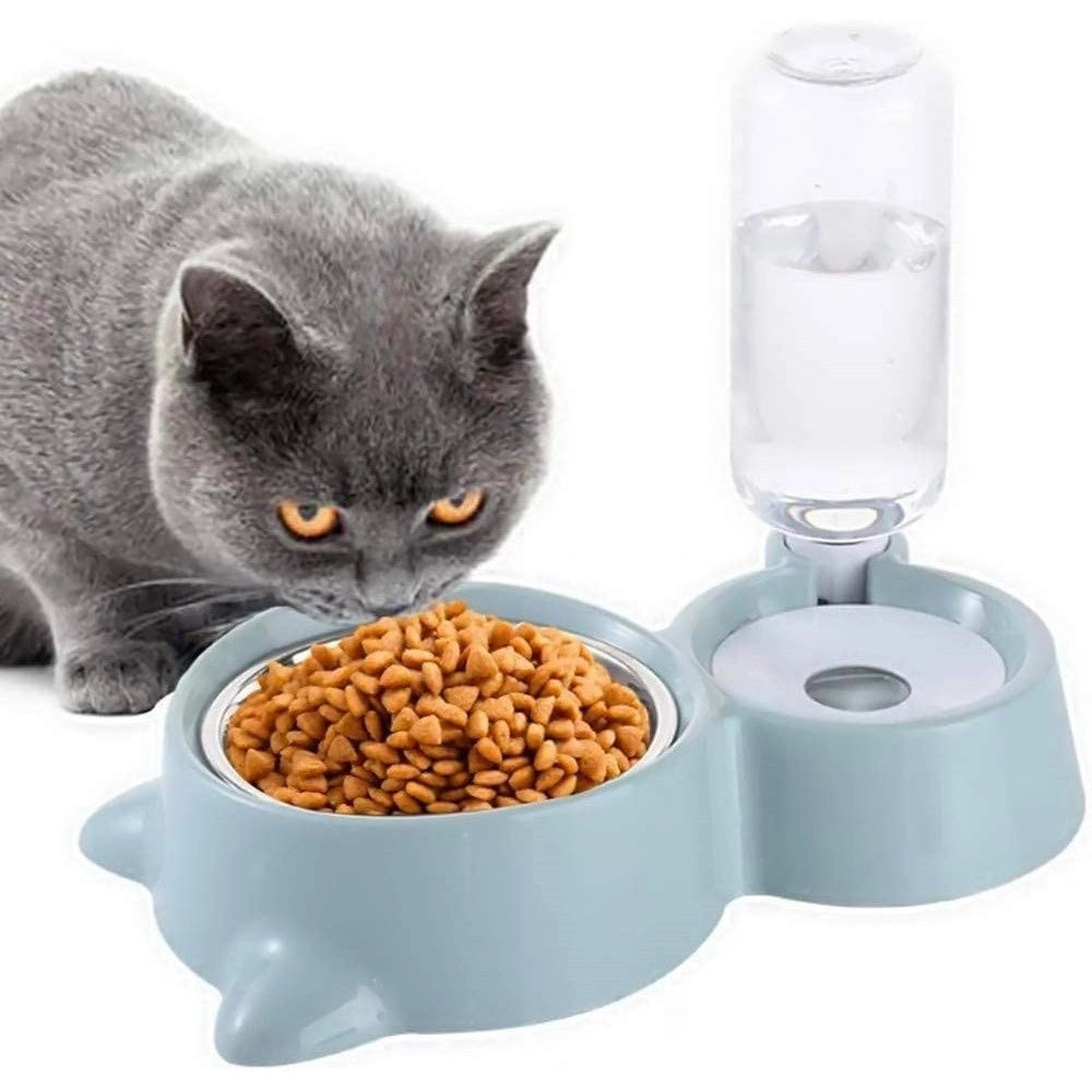 Trade Shop - Ciotola Doppia Gatti Cani 2in1 Distributore Acqua Alimenti Automatiche Borracce -