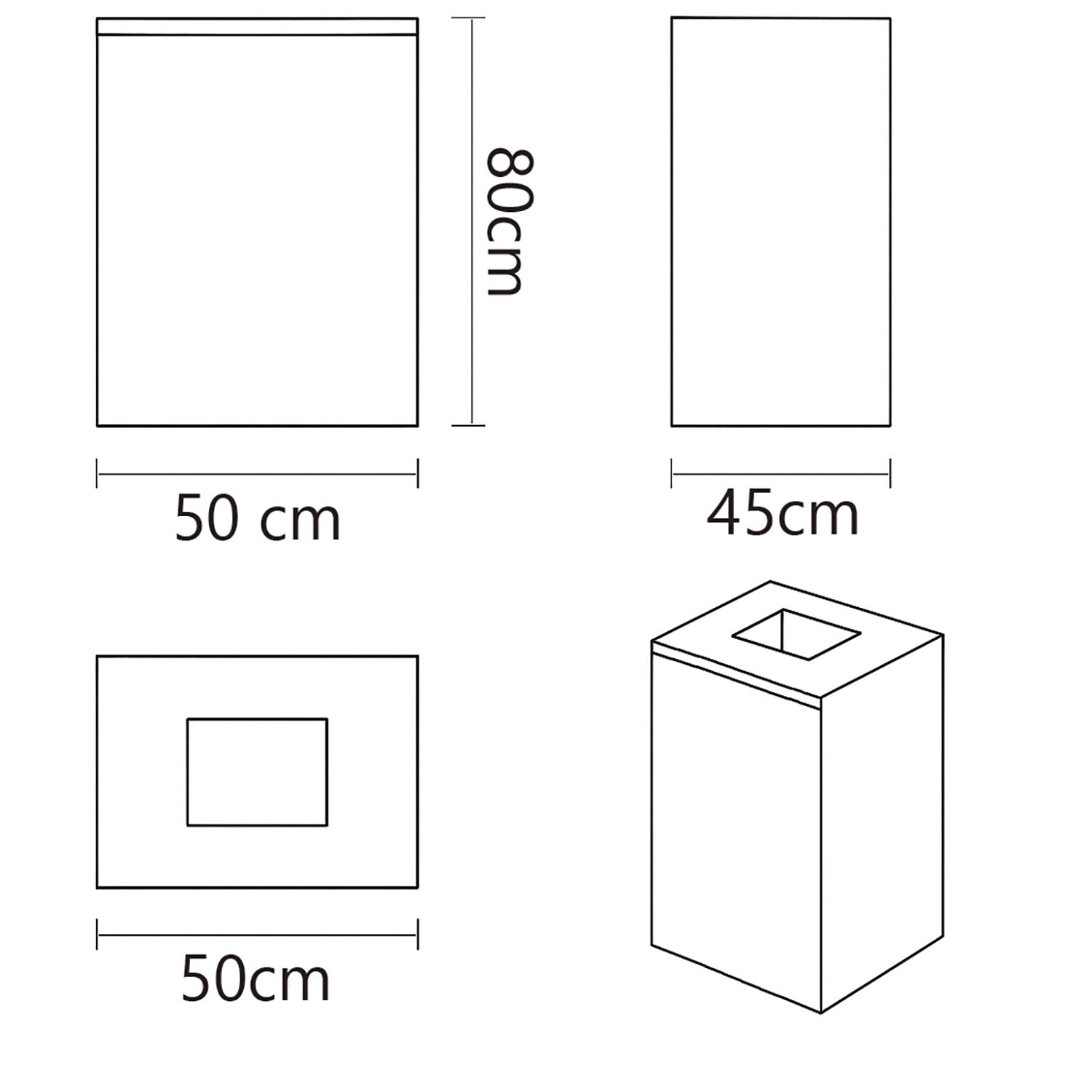 Pattumiera per Raccolta Differenziata 1 Scomparto Capacità 100 lt 45x50x80 cm in Acciaio Corten