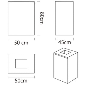 Pattumiera per Raccolta Differenziata 1 Scomparto Capacità 100 lt 45x50x80 cm in Acciaio Corten