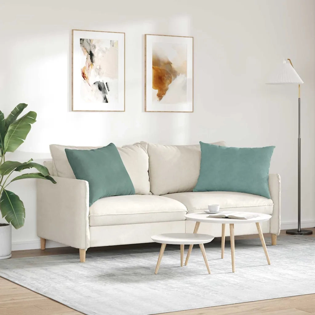 Cuscini da Divano 2 pcs Verde Mare 70 x 50 cm Tessuto in Cords