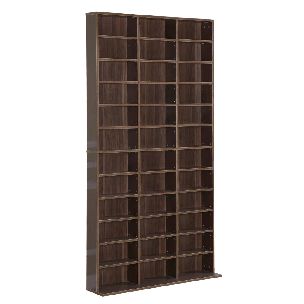 Mobile Porta CD con 36 Scomparti ¨C zephmum ¨C 102x23.5x195 cm, Legno, Marrone