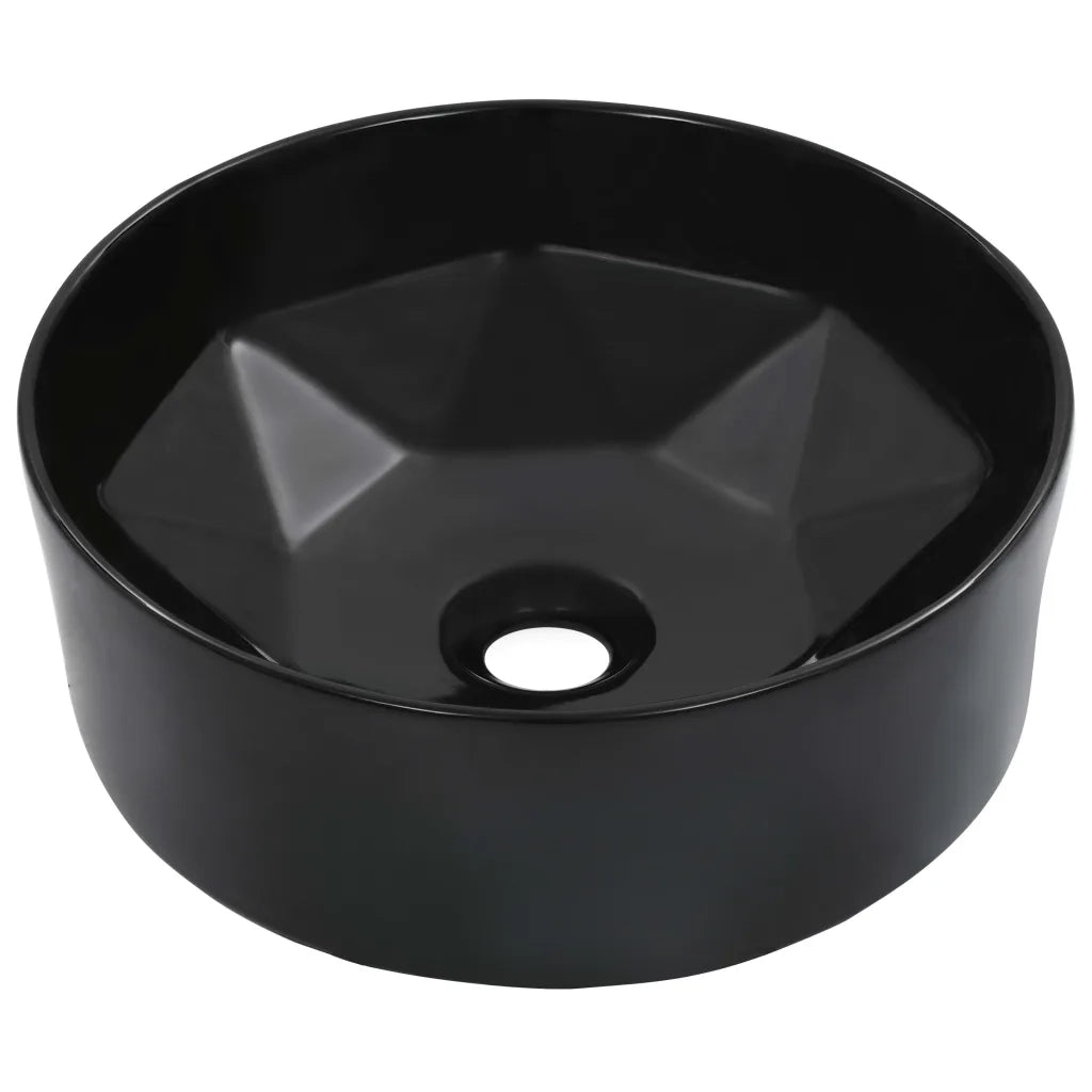 Lavandino 36x14 cm in Ceramica Nero cod mxl 42748