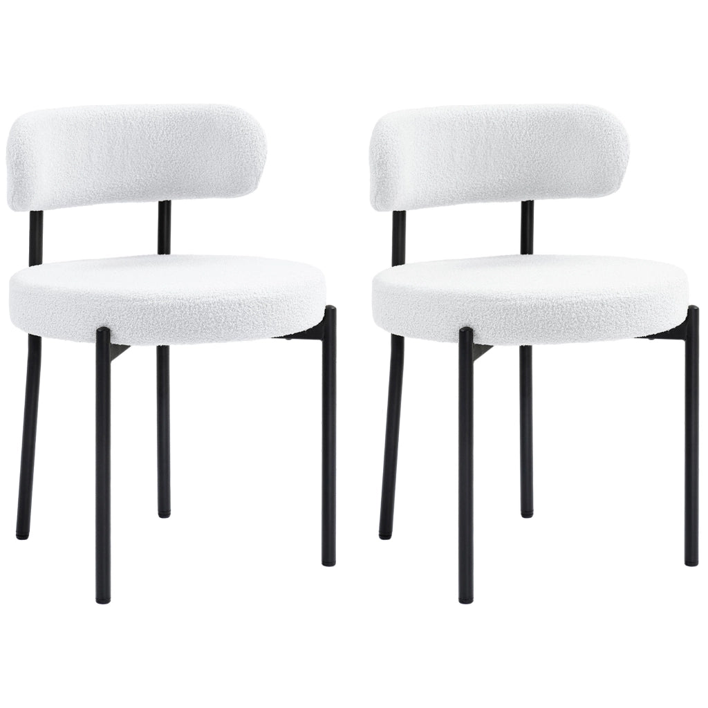Set Sedie da Pranzo Imbottite ¨C Zephmum ¨C Cremewei? Struttura Metallo