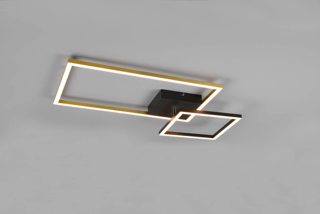 PADELLA PLAFONIERA LED 25W 3000lm, 3000K ORO + NERO CON SNODO DIMMERABILE CON INTERRUTTORE L. 63,5CM