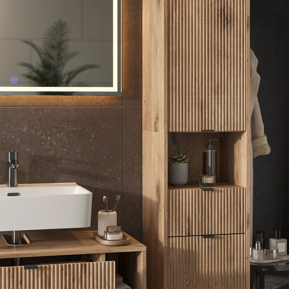 Vicco Set di mobili da bagno Quercia vichinga 3 parti