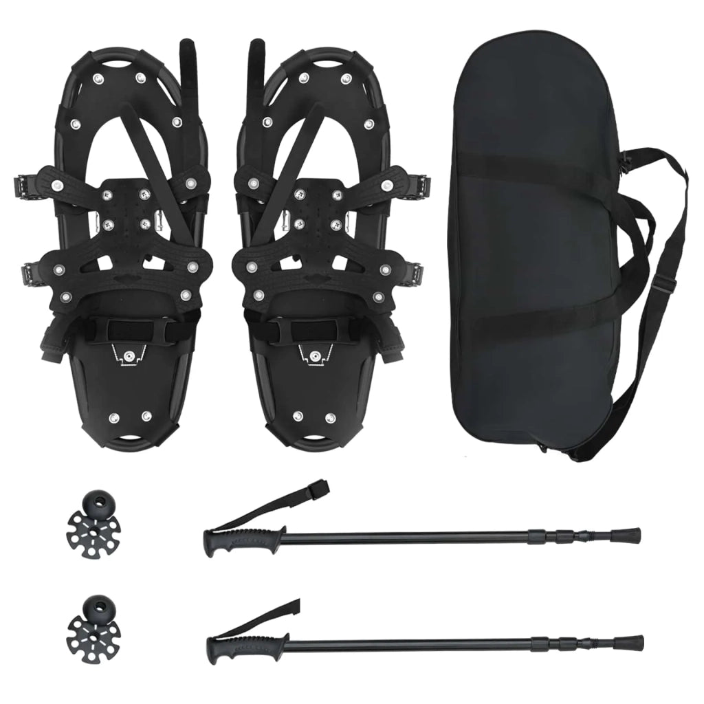 Racchette da neve 3 in 1 con bastoni da trekking Nero 42021424