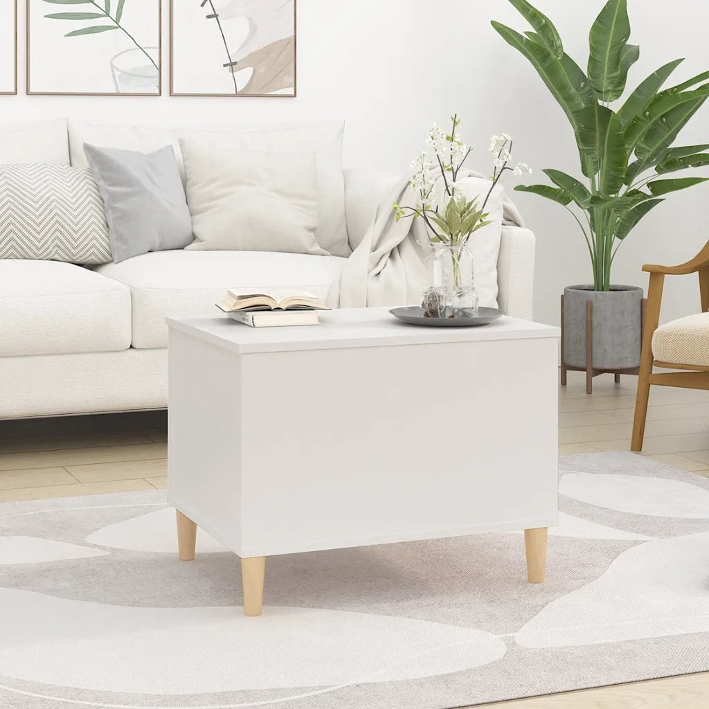 Tavolino da Salotto Bianco 60x44,5x45 cm in Legno Multistrato cod mxl 19667