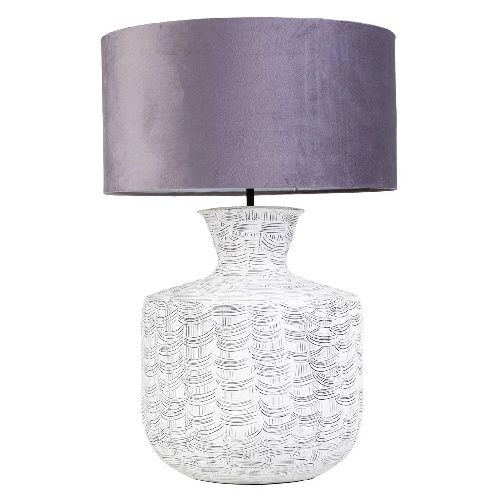 Lampada da tavolo in metallo bianco 35x35x69h