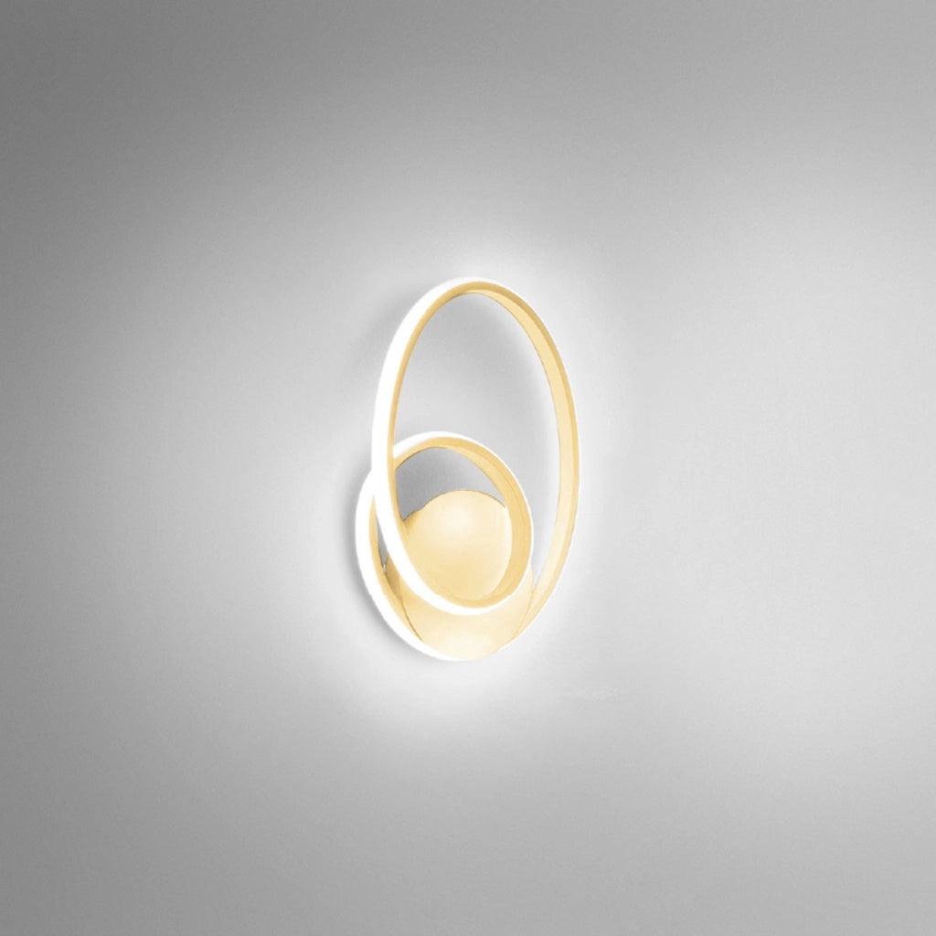 Lampada a parete Diva A Oro Spazzolato - Applique LED 21W 3000K 1200lm in alluminio e silicone opale, Dimmerabile taglio di fase - Gealuce