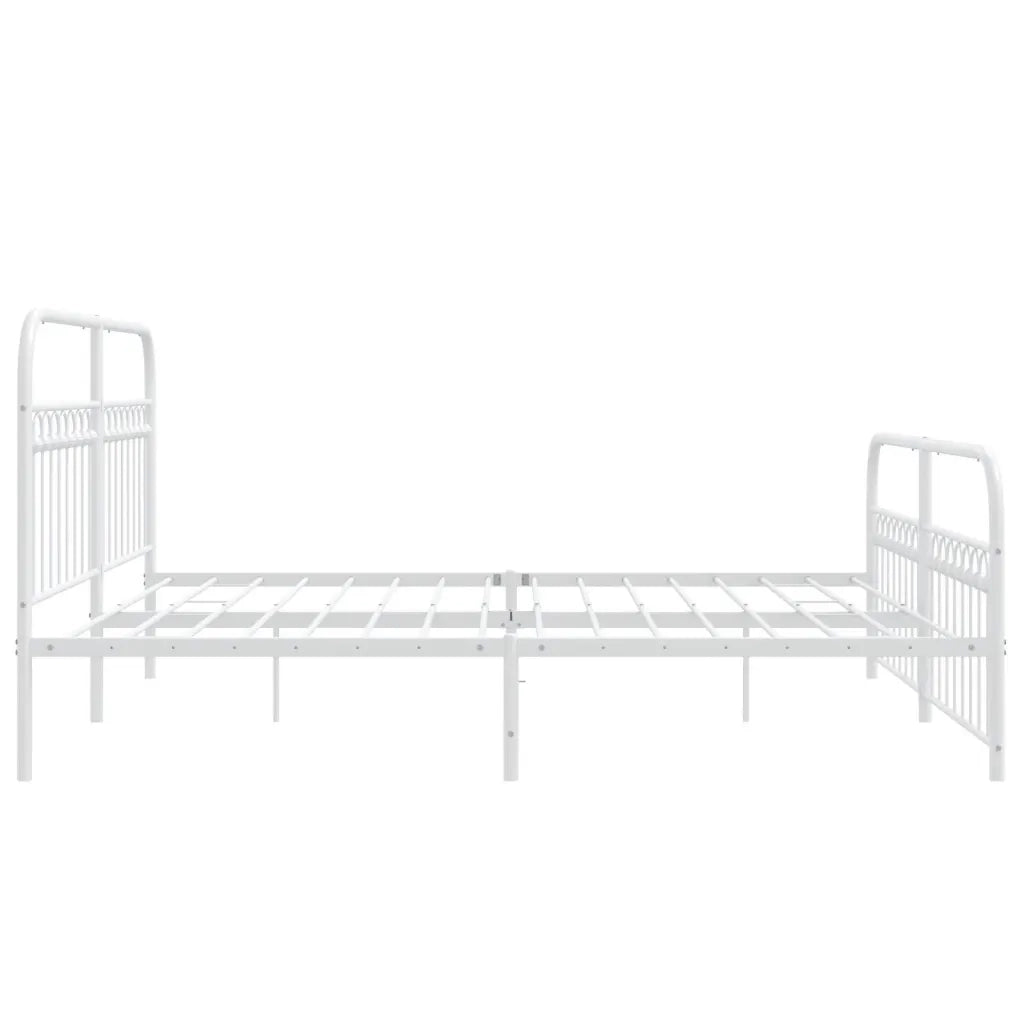 Giroletto con Testiera e Pediera Metallo Bianco 183x213 cm 376672