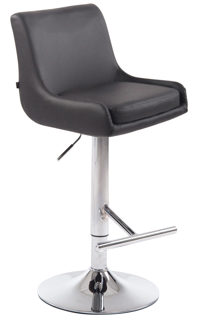 Sgabello Bancone Club in Similpelle grigio,cromo