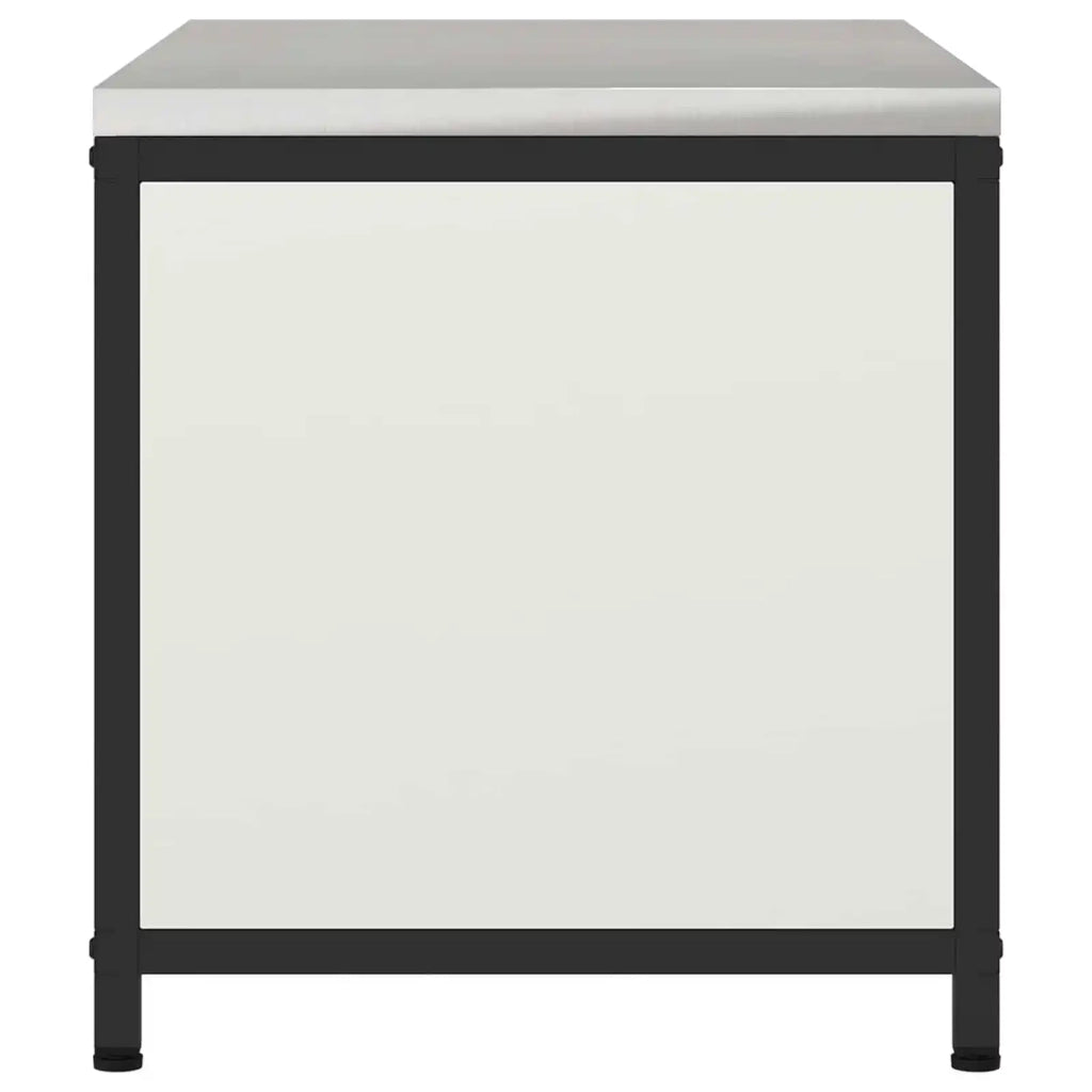 Stoccaggio in cucina con porta Bianco 90 x 50 x 53 cm Acciaio 874997