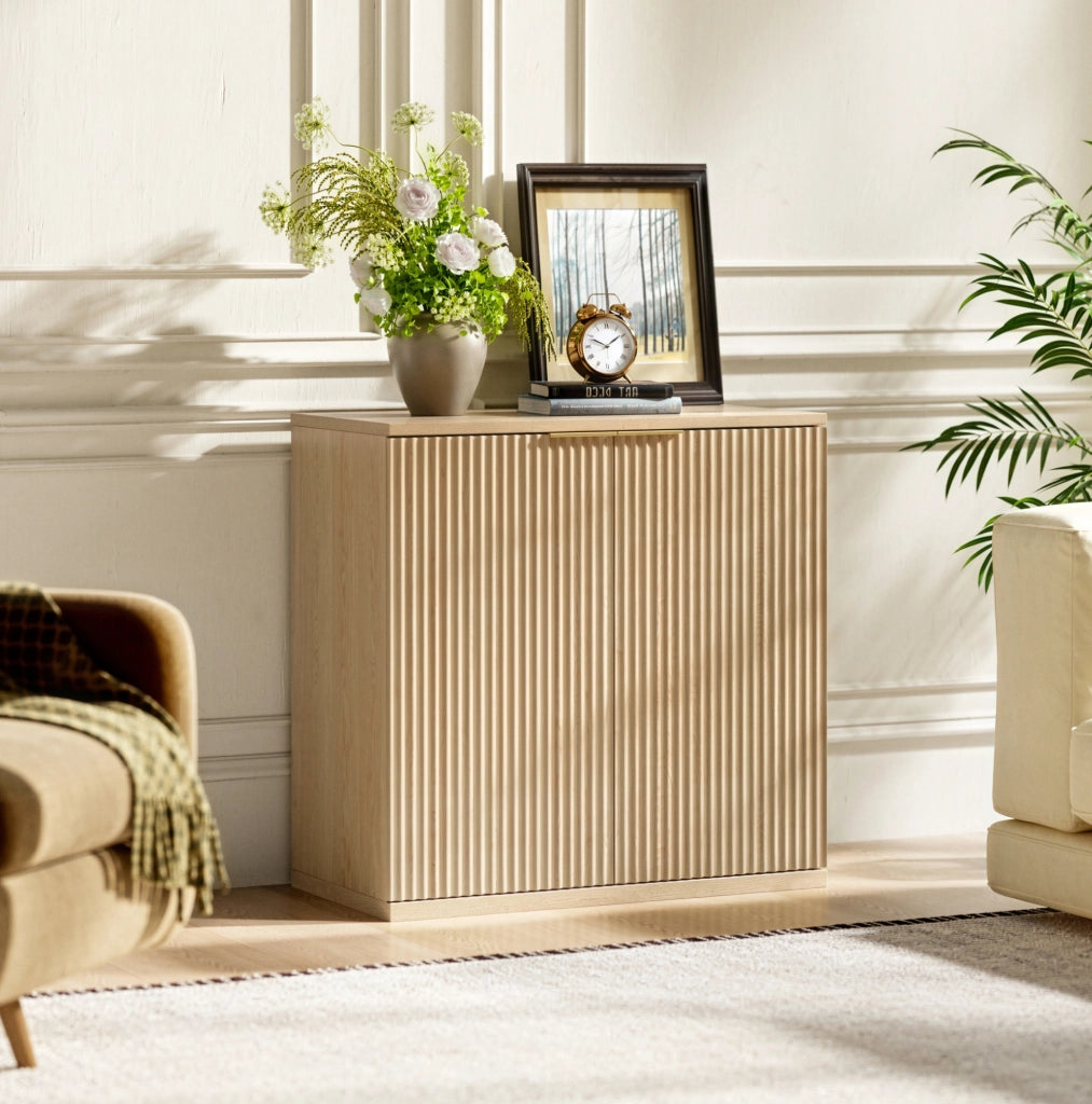 Credenza a 2 ante 80x40x80 cm in MDF rovere HOMVRA