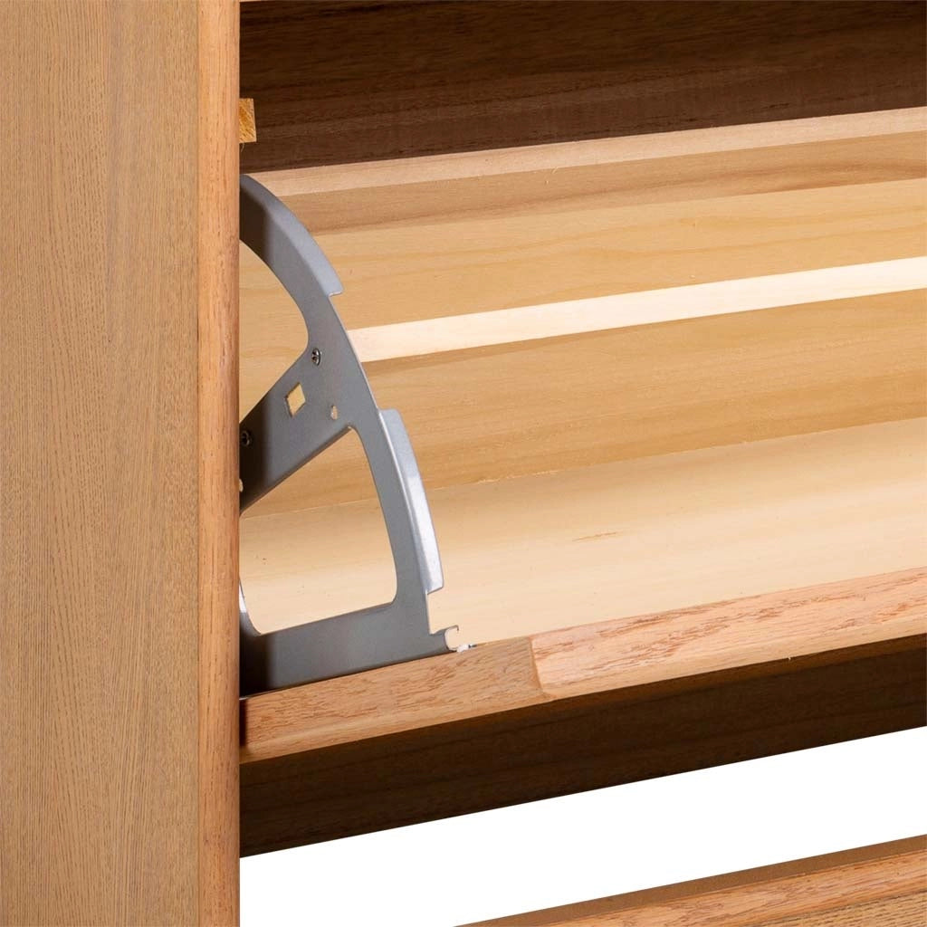Panca scarpiera in MDF e griglia, marrone, 80x38x53