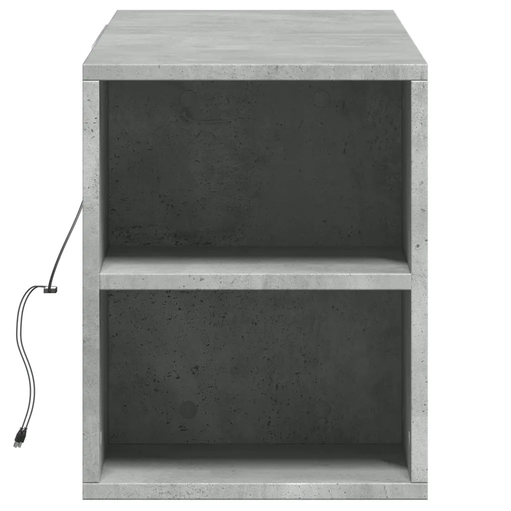 Mobile TV a Parete con Luci LED Grigio Cemento 135x31x39,5 cm