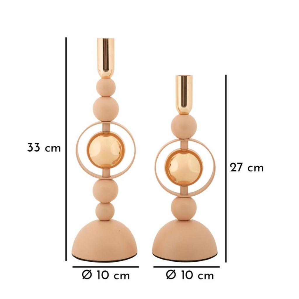 Portacandela VKH928, Oro, Acciaio, 10x10x33 cm