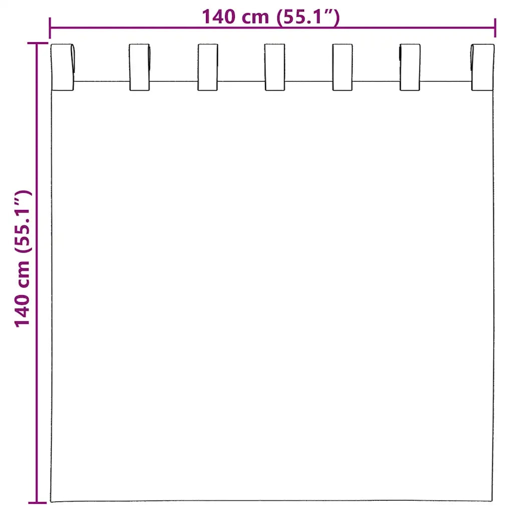 Tende in Voile con Passanti 2 pz Rosso Vino 140x140 cm 4102336
