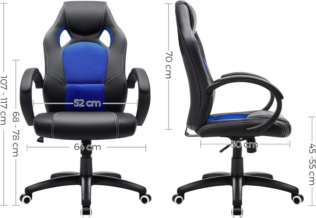 Poltrona Girevole Sedia Direzionale Ergonomica da Ufficio Studio Regolabile con Rotelle OBG56L