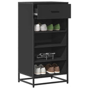 Scarpiera-Scaffale per scarpe Nera 48x38x97,5 cm in Legno Multistrato 263206