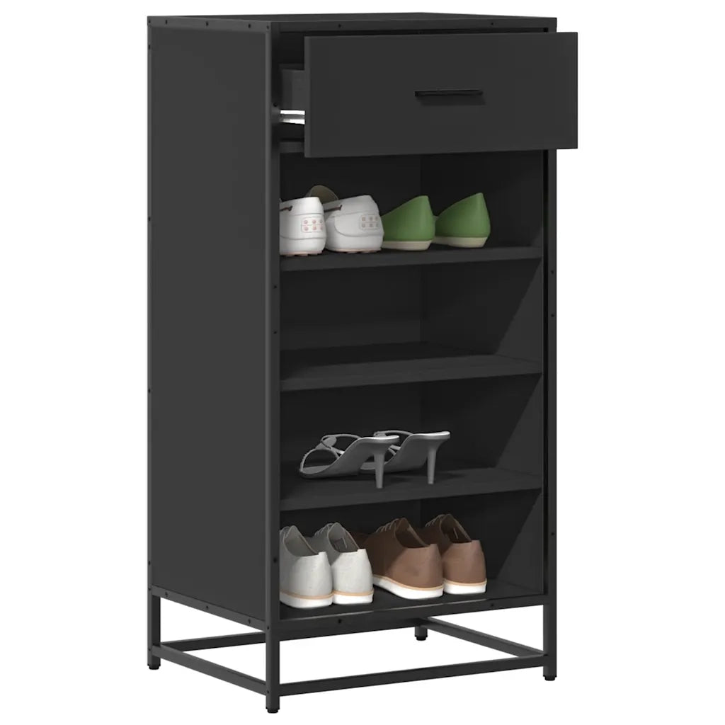 Scarpiera-Scaffale per scarpe Nera 48x38x97,5 cm in Legno Multistrato 263206
