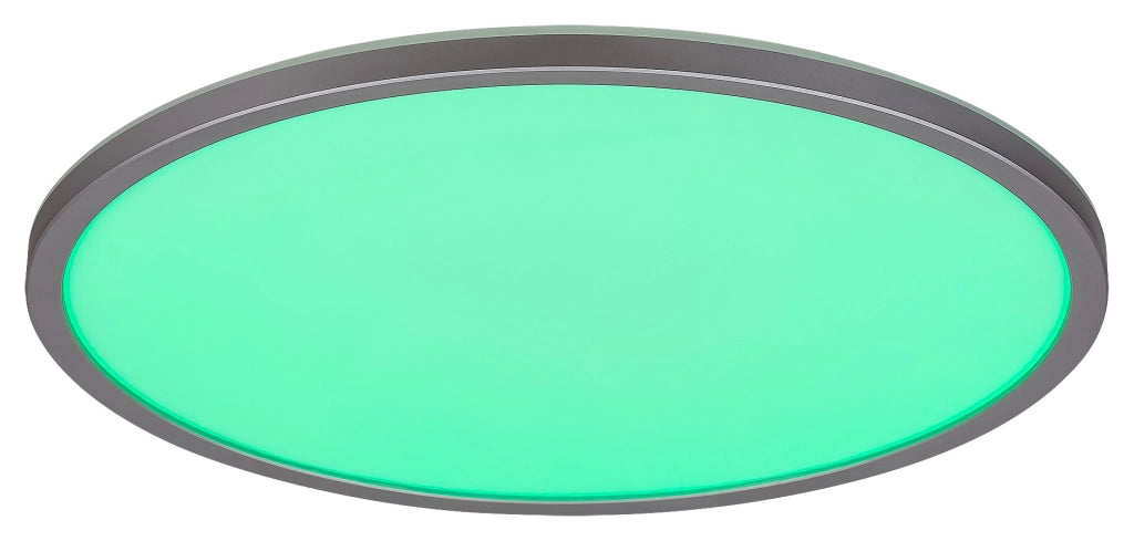 Plafoniera LED RGB 22W 41,5cm argento con telecomando