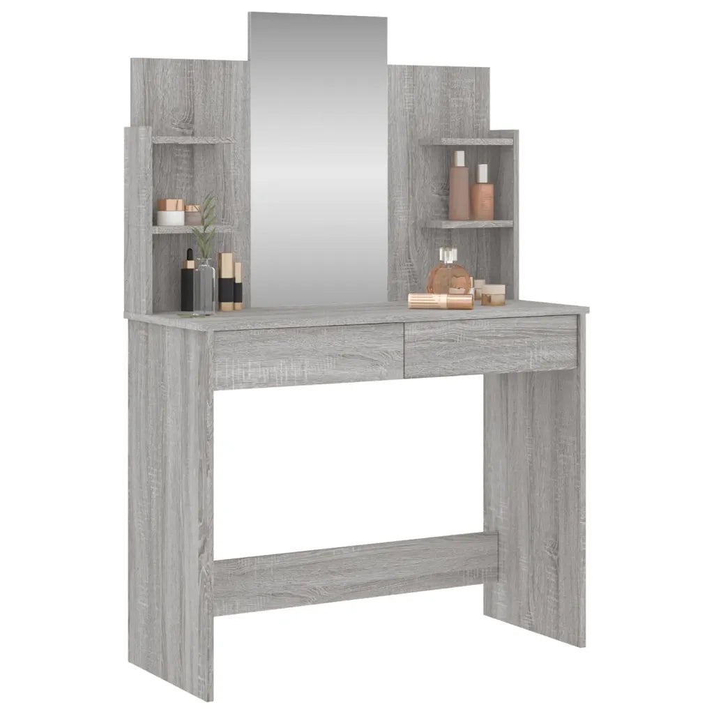 Toeletta con Specchio Grigio Sonoma 96x39x142 cmcod mxl 131395