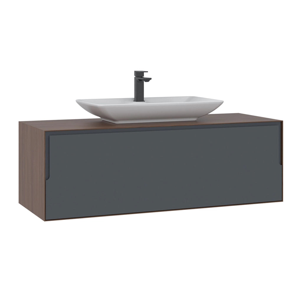 Mobile lavabo "Craft 120" - 120 x 50 x 40 cm - Noce / Antracite