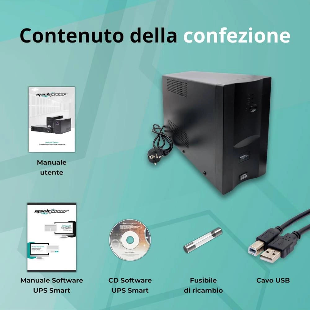 Mach power ups lit13m 1300va con display digitale e stabilizzatore av