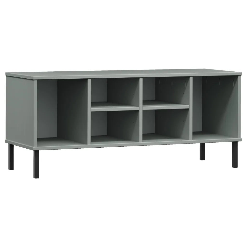 Scarpiera | Mobile per scarpe Gambe Metallo Grigio 106x35x45cm Legno Massello OSLO